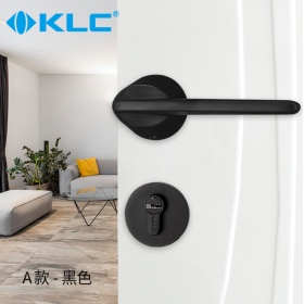 KLC门锁室内卧室房门黑色新品卫浴静音实木门一体成型分体门把手锁具